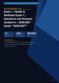 Health & Wellness Exam 1 Actual 2026&sol;2027 &ndash; 100&percnt; Verified &vert; Detailed Rationales &ndash; Pass Guaranteed &ndash; A&plus; Graded