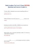 Intuit Academy Tax Level 1 Exam 2025&sol;2026 Questions and Answers Graded A&plus;&NewLine;&NewLine;