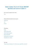 Intuit Academy Tax Level 1 Exam 2026&sol;2027 Questions and Answers Graded A&plus;