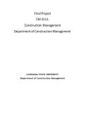 CM 3111 Construction Management Final Project &vert; Louisiana State University