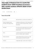 WGU D684 INTRODUCTION TO COMPUTER SCIENCE Exam &lpar;2026&rpar; Questions & Answers &vert; 100&percnt; Verified solutions UPDATE &vert;2026&excl;&excl; STUDY GUIDE EXAM&NewLine;&NewLine;