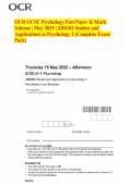 OCR GCSE Psychology Past Paper & Mark Scheme &vert; May 2025 &vert; J203&sol;02 Studies and Applications in Psychology 2 &lpar;Complete Exam Pack&rpar;