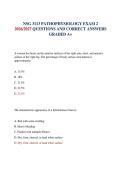 NSG 3113 PATHOPHYSIOLOGY EXAM 2 2026&sol;2027 QUESTIONS AND CORRECT ANSWERS GRADED A&plus;