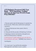 ATI Pediatric Proctored 2025 &vert; NGN Practice Questions&comma; Verified Answers & Next Gen NCLEX Preparation 2026&ndash;2027