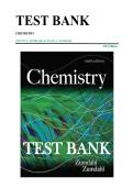 Complete Test Bank for Chemistry&comma; 9th Edition by Steven S&period; Zumdahl and Susan A&period; Zumdahl &vert; All Chapters &vert; Verified Questions and Correct Answers