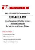 BIOD 331 &vert; NURS 231 Pathophysiology &NewLine;MODULE 6 EXAM &NewLine;Actual Questions and Verified Answers&NewLine;100&percnt; Guarantee Pass &NewLine;Portage Learning&comma; Geneva College&NewLine;