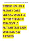TEST BANK&colon; Womens Health A Primary Care Clinical Guide 5th Edition Youngkin Schadewald Pritham&period; All Chapters 1-26&period; Questions And Answers Plus Rationales in 175 Pages&sol; Rated A&NewLine;