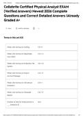 Cellebrite Certified Physical Analyst EXAM &lpar;Verified Answers&rpar; Newest 2026 Complete Questions and Correct Detailed Answers &vert;Already Graded A&plus;&NewLine;&NewLine;