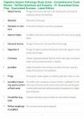 Digestive System Pathology Study Guide - Comprehensive Exam Review - Verified Questions and Answers - A&plus; Guaranteed Exam Prep - Guaranteed Success - Latest Edition