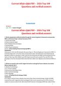 Current Affairs Q&A PDF &ndash; 2026 Top 100 &NewLine;Questions and verified answers 