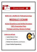 BIOD 331 &vert; NURS 231 Pathophysiology&NewLine;MODULE 5 EXAM&NewLine;Actual Questions and Verified Answers&NewLine;100&percnt; Guarantee Pass&NewLine;Portage Learning&comma; Geneva College