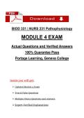 BIOD 331 &vert; NURS 231 Pathophysiology&NewLine;MODULE 4 EXAM&NewLine;Actual Questions and Verified Answers&NewLine;100&percnt; Guarantee Pass&NewLine;Portage Learning&comma; Geneva College