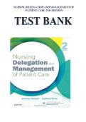 NURSING DELEGATION AND MANAGEMENT OF PATIENT CARE 2ND EDITION&NewLine;