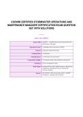 CSOWM CERTIFIED STORMWATER OPERATIONS AND&NewLine;MAINTENANCE MANAGER CERTIFICATION EXAM QUESTION&NewLine;SET WITH SOLUTIONS