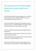 AP Computer Science Principles College Board Exam Questions With Correct Answers