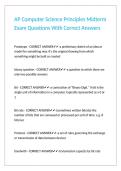 AP Computer Science Principles Midterm Exam Questions With Correct Answers&period;