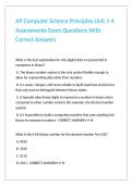 AP Computer Science Principles Unit 1-4 Assessments Exam Questions With Correct Answers