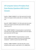 AP Computer Science Principles Final Exam Review Questions With Correct Answers