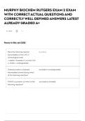 MURPHY BIOCHEM RUTGERS EXAM 2 EXAM WITH CORRECT ACTUAL QUESTIONS AND CORRECTLY WELL DEFINED ANSWERS LATEST ALREADY GRADED A&plus;