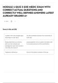 MODULE 4 QUIZ 5 SOE MEDIC EXAM WITH CORRECT ACTUAL QUESTIONS AND CORRECTLY WELL DEFINED ANSWERS LATEST ALREADY GRADED A&plus;
