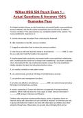 Wilkes NSG 526 Psych Exam 1 &ndash; &lpar;2026&rpar; Actual Questions & Answers 100&percnt; Guarantee Pass