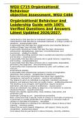 WGU C715 Organizational Behavior Objective Assessment & WGU C484 Organizational Behavior and Leadership Guide &vert; 100&percnt; Verified Questions and Answers &vert; Latest Updated 2026&sol;2027