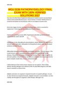WGU D236 PATHOPHYSIOLOGY FINAL EXAM WITH 100&percnt; VERIFIED SOLUTIONS 2027 &vert; Latest Updated Questions and Answers