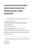 CSOWM EXAM QUESTIONS AND CORRECT &NewLine;ANSWERS &lpar;VERIFIED ANSWERS&rpar; PLUS &NewLine;RATIONALES 2027 Q&A &vert; INSTANT &NewLine;DOWNLOAD PDF