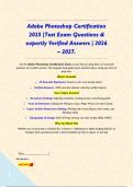 Adobe Photoshop Certification 2025 &vert;Test Exam Questions & expertly Verified Answers &vert; 2026 &ndash; 2027&period;&NewLine;