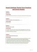 Hawaii Substitute Teacher Exam Questions and Correct Answers&NewLine;