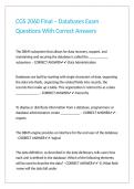 CGS 2060 Final &ndash; Databases Exam Questions With Correct Answers