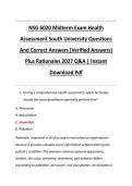 Bundle for NSG 6020 Final and Midterm Exam Health  Assessment South University Questions  And Correct Answers &lpar;Verified Answers&rpar;  Plus Rationales 2025-2027 Q&A &vert; Instant  Download Pdf 