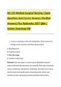 NU 155 Medical-Surgical Nursing I Exam &NewLine;Questions And Correct Answers &lpar;Verified &NewLine;Answers&rpar; Plus Rationales 2027 Q&A &vert; &NewLine;Instant Download Pdf