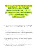 PCHA EXAM PREP WITH ACCURATE QUESTIONS AND ANSWERS &lpar;VERIFIED ANSWERS&rpar; &vert; LATEST &lpar;2026&sol;2027&rpar; UPDATED VERSION &vert; 100&percnt; GUARANTEED PASS &lbrace;JUST RELEASED&rcub;
