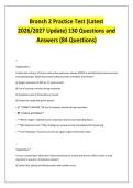Branch 2 Practice Test &lpar;Latest &NewLine;2026&sol;2027 Update&rpar; 130 Questions and &NewLine;Answers