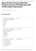 Barber PSI EXAM Already Verified Test &vert; Questions & Answers&comma; Well Elaborated &vert; 100&percnt; Verified solutions &vert;2026 Latest&excl;&excl;&NewLine;&NewLine;