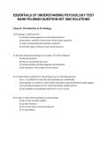 ESSENTIALS OF UNDERSTANDING PSYCHOLOGY TEST&NewLine;BANK FELDMAN QUESTION SET AND SOLUTIONS