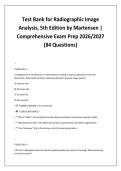 Test Bank for Radiographic Image &NewLine;Analysis&comma; 5th Edition by Martensen &vert; &NewLine;Comprehensive Exam Prep 2026&sol;2027