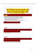 NCCCO Mobile Crane Exam Questions and Answers &vert; Fall 2026&sol;2027 Update &vert; 100&percnt; Correct Latest &lpar;Graded A&plus;&rpar;&NewLine;