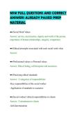 MSW FULL QUESTIONS AND CORRECT &NewLine;ANSWERS ALREADY PASSED PREP &NewLine;MATERIAL 