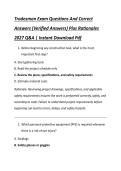 Tradesman Exam Questions And Correct &NewLine;Answers &lpar;Verified Answers&rpar; Plus Rationales &NewLine;2027 Q&A &vert; Instant Download Pdf 
