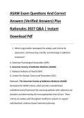 ASAM Exam Questions And Correct &NewLine;Answers &lpar;Verified Answers&rpar; Plus &NewLine;Rationales 2027 Q&A &vert; Instant &NewLine;Download Pdf