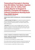 Transcultural Concepts in Nursing Care 9th Edition Test Bank &vert; Joyceen S&period; Boyle&comma; John W&period; Collins&comma; Patti Ludwig-Beymer & Margaret M&period; Andrews &vert; Complete All Chapters &vert; Cultural Competence Nursing Exam Prep &lpar;2026 Version&rpar;