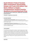 South-Western Federal Taxation 2024&colon; Corporations&comma; Partnerships&comma; Estates and Trusts 47th Edition Test Bank &vert; William A&period; Raabe &vert; Comprehensive Taxation Practice Questions & Accounting Exam Prep