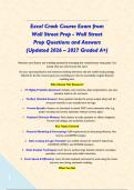 Excel Crash Course Exam from Wall Street Prep - Wall Street Prep Questions and Answers &lpar;Updated 2026 &ndash; 2027 Graded A&plus;&rpar;&NewLine;