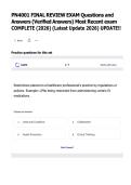 PN4001 FINAL REVIEW EXAM Questions and Answers &lpar;Verified Answers&rpar; Most Recent exam COMPLETE &lpar;2026&rpar; &lpar;Latest Update 2026&rpar; UPDATE&excl;