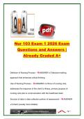 NUR 103 Exam 1 2026 &vert; 120&plus; NCLEX-Style Questions & Verified Answers &vert; Fundamentals of Nursing &vert; Nursing Process&comma; Critical Thinking&comma; Patient Education & Clinical Judgment