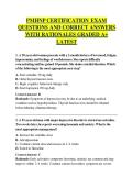 PMHNP CERTIFICATION EXAM  QUESTIONS AND CORRECT ANSWERS  WITH RATIONALES GRADED A&plus;  LATEST
