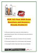 NUR 103 EXAM COMPLETE PACKAGE DEAL