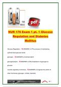 Hondros NUR 176 Exam 1 Part 1 2026 &vert; 250&plus; NCLEX-Style Questions & Correct Answers &vert; Hondros College of Nursing &vert; Glucose Regulation&comma; Diabetes Mellitus&comma; Insulin Therapy & Endocrine